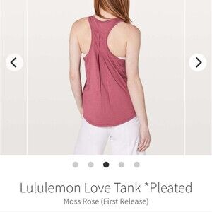 Lululemon Love Tank Pleated Pink Rose Size 10